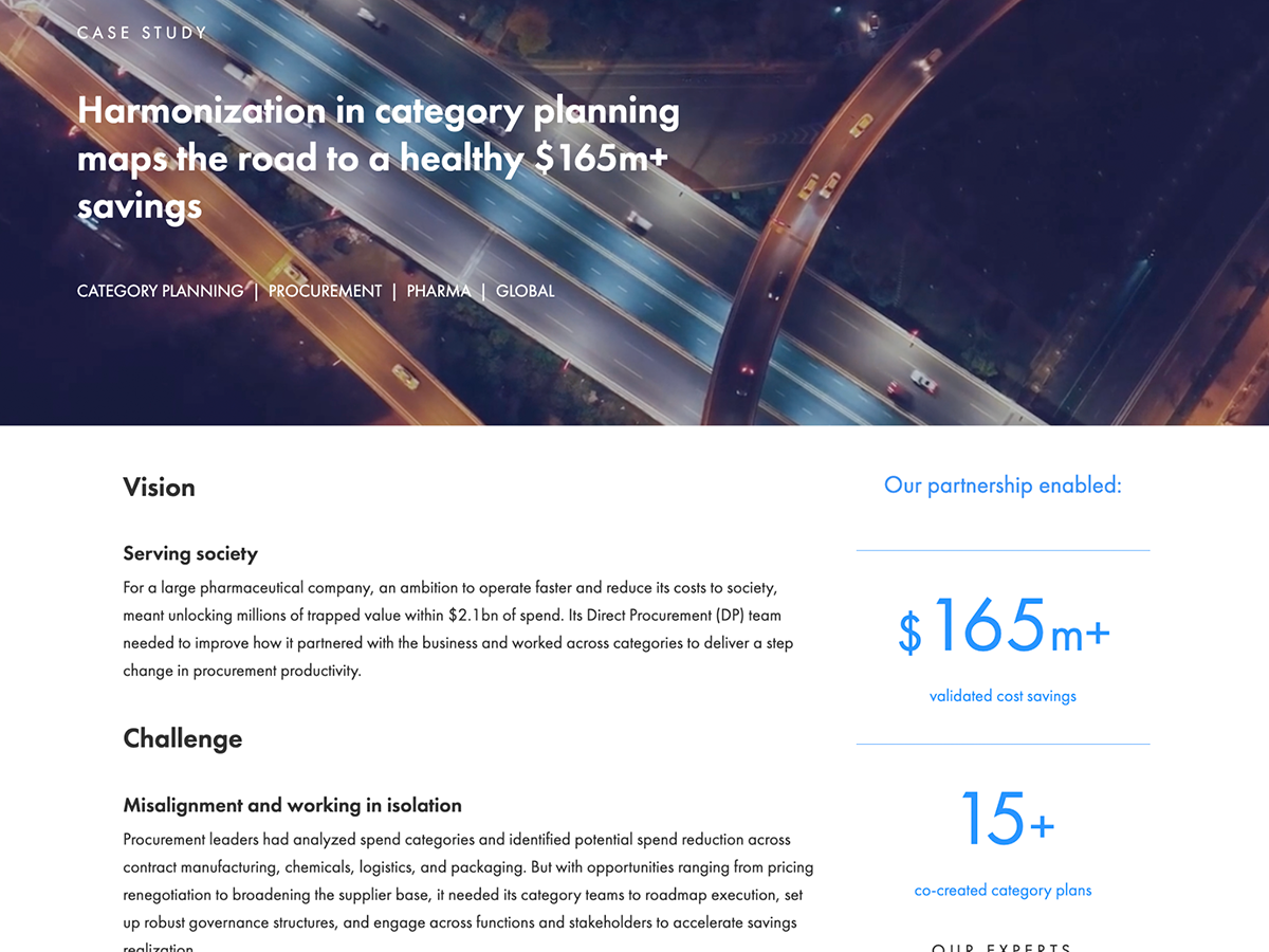 Harmonization in category planning: $165m+ savings case study